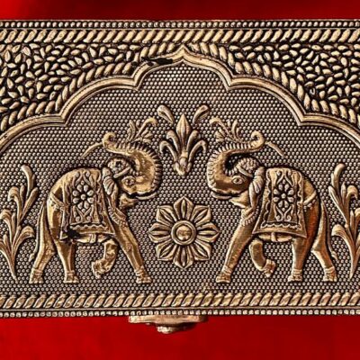 Gold-Plated Foiled 3 Glass Jar Box with Nakashi – 24cm × 10cm × 10cm