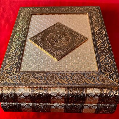 Gold-Plated Engraved Bangle Box – 24cm × 30cm