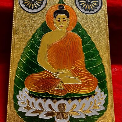 Silver-Foiled Gautam Buddha Wall Hanging – 21cm × 30cm