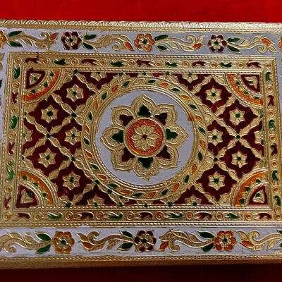 Gold-Plated Foiled Choki/Patla with Meena Nakshi – 35cm × 25cm