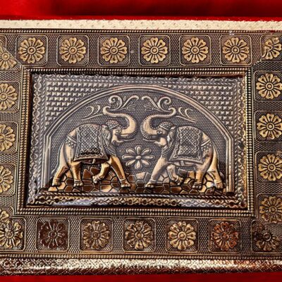 Gold Foil Engraved Dry Fruit Box – 17cm × 22cm × 4cm