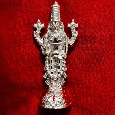 Silver-Plated Tirupati Balaji Idol – 9cm × 4cm × 2cm