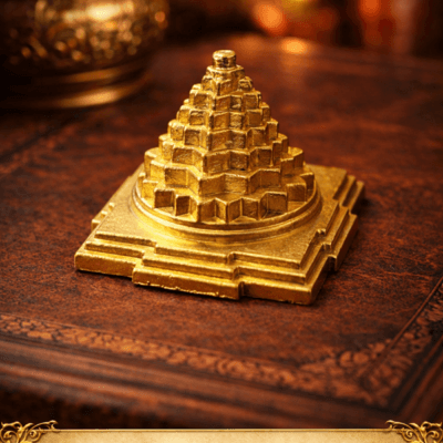 Gold-Plated Metal Shree Yantra – 4cm × 3.5cm
